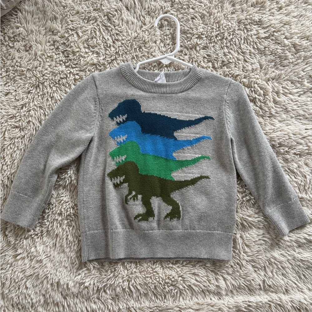 Gray Dinosaur Sweater for Kids